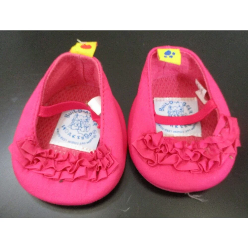 Build A Bear Workshop Fuchsia Pink Ruffle Slip On Shoes